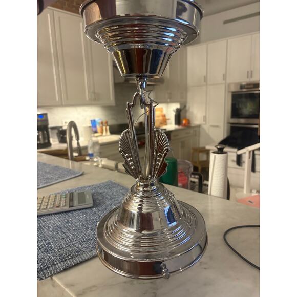 Rejuvenation Art Deco Chrome Hollywood 6" Fitter Ceiling Light Fixture Pendant - Picture 3 of 6